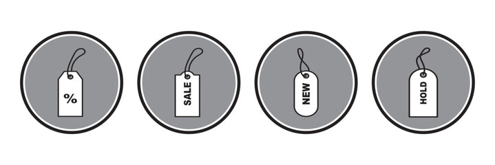 Set of Sale tags and labels. Price tag. Group of Hanging red sales tag . Collection of Paper label. Special offer. Blank, discount and price icon