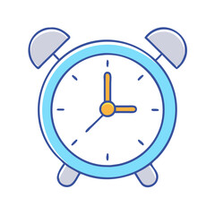 simple alarm clock icon, simple alarm clock vector illustration-simple illustration of simple alarm clock, perfect for simple alarm clock logos and icons