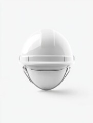 Isolated white construction helmet in a mockup style, front-facing and centered against a clean white background. Ideal for projects focused on safety, construction, and industrial design