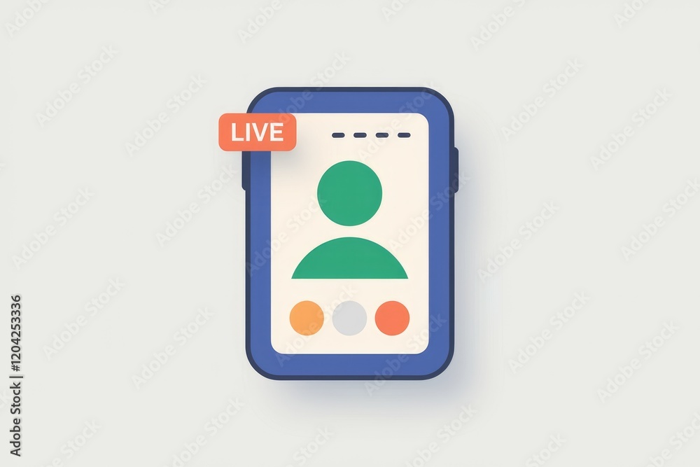 Aufkleber Smartphone displaying a live video call interface with a person's avatar and control buttons.