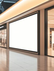 mockup of large led screen a front of shop in shopping mall : Generative AI