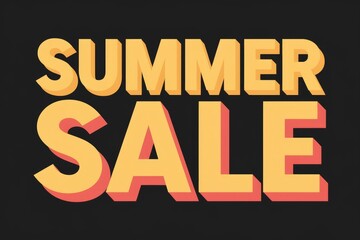 Summer Sale announcement with bold, 3D-style typography on a dark background.