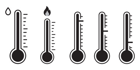 Temperature thermometer icon. thermometer with yellow blue red scale, climate control, weather change, flat vector bicolor icon, weather icon