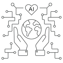 The development of artificial intelligence and its impact on technology and the world. AI in our hands. The impact of artificial intelligence on society. Helping people with AI.