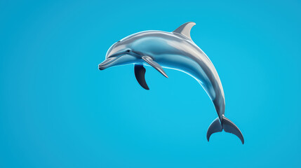 Obraz premium Dynamic shot of dolphin gracefully leaping in water