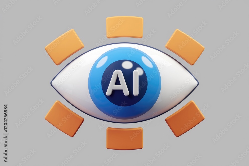 Poster ai-powered eye symbolizing artificial intelligence vision and perception.