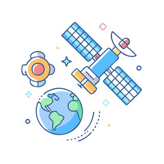 space station icon, space station vector illustration-simple illustration of space station, perfect for space station logos and icons