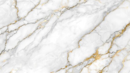 Elegant White Marble Texture with Golden Veins Background