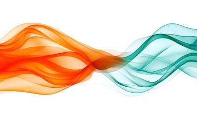 Abstract orange and teal wave flow.