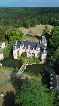 drone video Dornes castle france europe