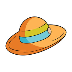 sun hat icon, sun hat vector illustration-simple illustration of sun hat, perfect for sun hat logos and icons