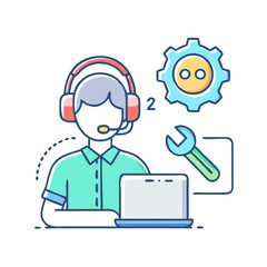 technical support icon, technical support vector illustration-simple illustration of technical support, perfect for technical support logos and icons