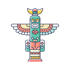 totem pole icon, totem pole vector illustration-simple illustration of totem pole, perfect for totem pole logos and icons