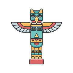 totem pole icon, totem pole vector illustration-simple illustration of totem pole, perfect for totem pole logos and icons