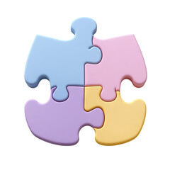 Obraz premium Colorful Jigsaw Puzzle Piece on Transparent Background for Design Use