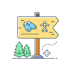 trail sign icon, trail sign vector illustration-simple illustration of trail sign, perfect for trail sign logos and icons