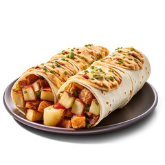Breakfast Burritos with Potatoes and Cheese