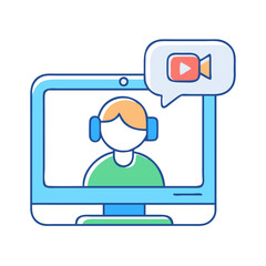 video call icon, video call vector illustration-simple illustration of video call, perfect for video call logos and icons