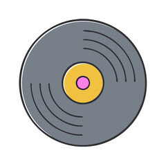 vinyl record icon, vinyl record vector illustration-simple illustration of vinyl record, perfect for vinyl record logos and icons