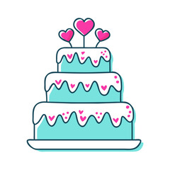 wedding cake icon, wedding cake vector illustration-simple illustration of wedding cake, perfect for wedding cake logos and icons