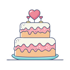 wedding cake icon, wedding cake vector illustration-simple illustration of wedding cake, perfect for wedding cake logos and icons