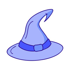 Naklejka premium witch hat icon, witch hat vector illustration-simple illustration of witch hat, perfect for witch hat logos and icons