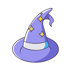 wizard hat icon, wizard hat vector illustration-simple illustration of wizard hat, perfect for wizard hat logos and icons