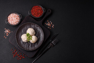 Delicious healthy steamed chicken cutlets or minced meatballs