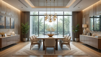 modern Dining room  interior background