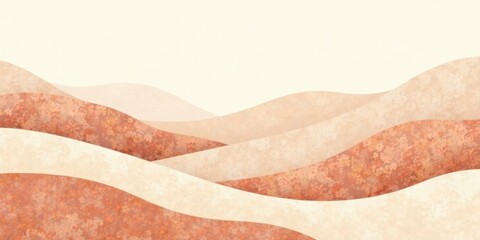 Serene Abstract Landscape with Undulating Terracotta and Cream Hues, Evoking a Sense of Calm and Tranquility