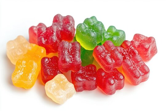 Colorful gummy bears on white background	 - Powered by Adobe