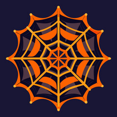 Spider web color vector set.
