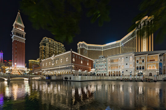 View at the Venecian hotel in Macau at night