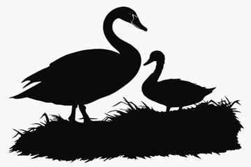 Animal Silhouette Collection Couples, Mountains, on white background