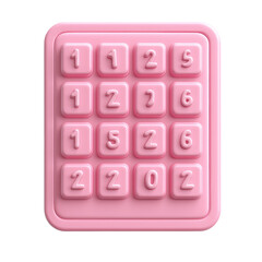 Pink Number Keypad Isolated on Transparency for Graphic Design Use