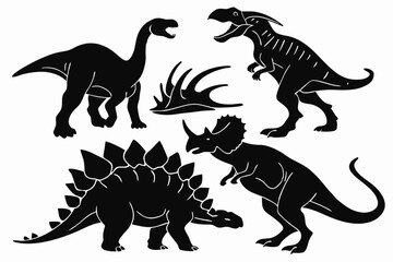 Animal Silhouette Collection Couples, Mountains, on white background