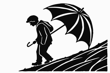 Animal Silhouette Collection Couples, Mountains, on white background