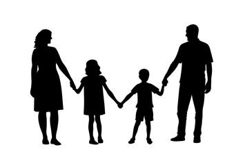 silhouette of a family