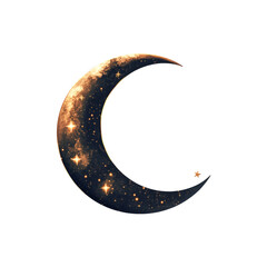 Crescent Moon Stars Night Sky Abstract Art,