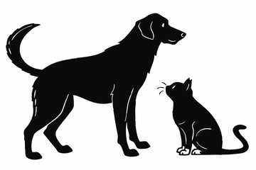 Animal Silhouette Collection  Couples, Mountains, Trees, and More Icons on White background.