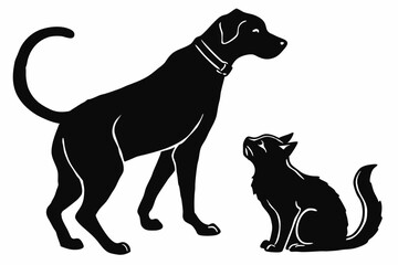 Animal Silhouette Collection  Couples, Mountains, Trees, and More Icons on White background.