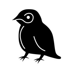Minimalist Bird Silhouette in Black icon