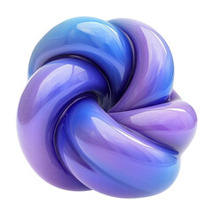 Colorful Swirling Abstract Shape on Transparent Background