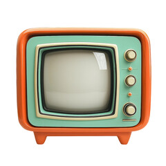 Vintage Television Set Retro Style Isolated on Transparent Background