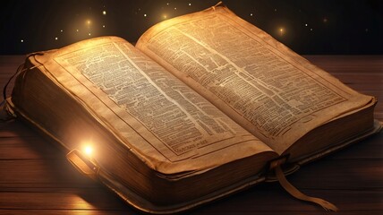 The Holy Bible bathed in sunlight, creating a stunning lens flare effect.