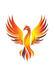 Fototapeta premium a_majestic_phoenix_rising_from_golden_flame