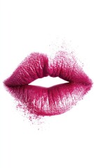 Obraz premium Lipstick kiss marks on white background