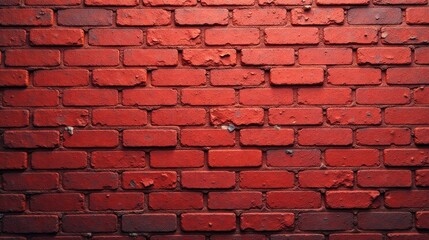 A Richly Colored Brick Wall Texture Featuring a Vibrant Red Hue and Subtle Imperfections