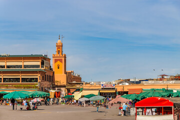 Jamaa el Fna also Jemaa el-Fnaa, Djema el-Fna or Djemaa el-Fnaa . Marrakesh.