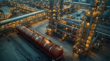 High Capacity Fuel Tankers Being Loaded at a Refinery, Focused on Safety and Precision